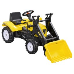 Homcom Tractor A Pedales Para Niños 3 Años Pala Delantera 114x41x52 Cm Amarillo