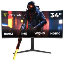 Yeyian YMC-FV234-M1 Monitor Gaming 34" WQHD 180Hz HDR10 FreeSync/G-Sync Compatible Curvo