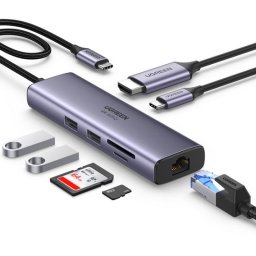 Ugreen 60515 Hub 7in1 USB-C a HDMI/3x USB 3.2/USB-C/SD/Micro SD Gris
