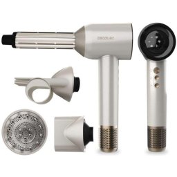 Secador Cecotec DryGlam Waves Motor Brushless Plasma 1600W 4en1 Champán Pantalla Digital