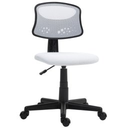 Homcom Silla De Oficina Sin Brazos Con Respaldo De Malla Transpirable Blanco
