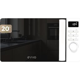Microondas Evvo Home M20 White 20L 800W Grill Descongelar Temporizador Digital