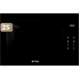 Microondas Evvo Home Mi45 Glass Bl 25L 1200W Grill Acabado Negro Cristal 8 Funciones