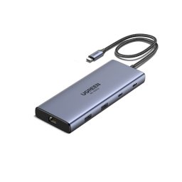 Hub Ugreen 10-en-1 USB-C 2HDMI 4K60Hz 2USB-C3.2 USB-A3.2 USB-A3.0 RJ45 SD TF PD100W