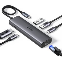Hub Ugreen 6 en 1 USB-C HDMI 4K@60Hz 2xUSB-A 3.2 USB-C 3.2 RJ45 Gigabit PD 100W