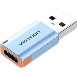 Adaptador USB Vention CUAH0 USB 3.1 Tipo-C Hembra a USB-A Macho Azul 10Gbps 3A
