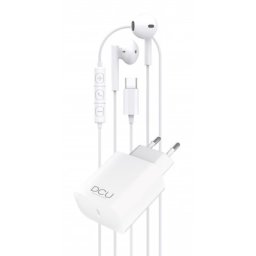Auriculares DCU Tecnologic con cable USB-C con micrófono y cargador Power Delivery 20W