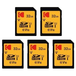 Tarjeta Kodak SDHC 32GB Pack 5x Alta Velocidad 90MB/s Protección Escritura