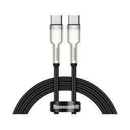 Cable Baseus Cafule CATJK-C01 USB-C a USB-C 1m 100W Nylon Aluminio Negro