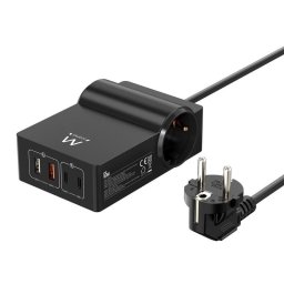 Estación de carga Ewent EW3992 GaN 65W PPS Power Delivery 2 AC USB-C 1,5m
