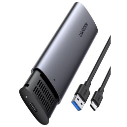 Caja externa SSD M.2 Ugreen 10903 SATA III 5 Gbit/s USB-C Aluminio Negro Gris
