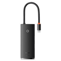 Hub Baseus 4 puertos 5Gbps modelo WKQX050101 USB-C HDMI SD ABS Negro