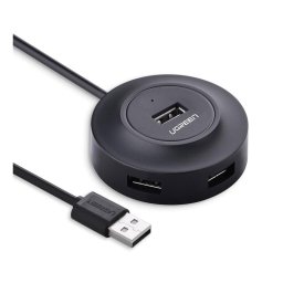 Hub USB Ugreen 4 Puertos USB 2.0 480 Mbps 80cm Compatible OTG Android Negro