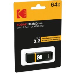 Memoria USB Kodak K100 64GB USB 3.1 compacto transferencia ultrarrápida