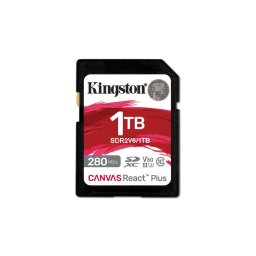 Tarjeta SD Kingston Canvas React Plus 1TB UHS-II 280MB/s 150MB/s V60 Negro