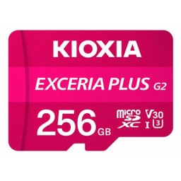 Tarjeta MicroSDXC Kioxia 256GB UHS-I U3 V30 A1 100MB/s Rosa con Adaptador SD