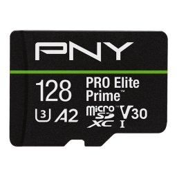 Tarjeta MicroSDXC PNY PRO Elite Prime 128GB 200MB/s UHS-I U3 V30 A2 con Adaptador SD