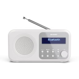 Radio Portátil Sharp DR-P420 DAB, DAB+, FM, Bluetooth 5.0, Pantalla LCD, 2W RMS, Blanco