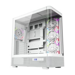 Torre XYZ Quantum Doble Cristal Curvo 4xVortex A-RGB ATX/420mm Líquida USB-C Negro/Blanco