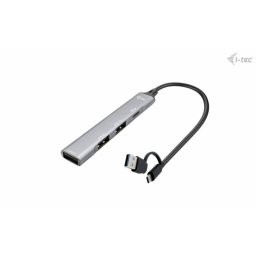 Hub I-Tec 4 puertos 5 Gbps Metal USB 3.0 y USB 2.0 Compacto Plata