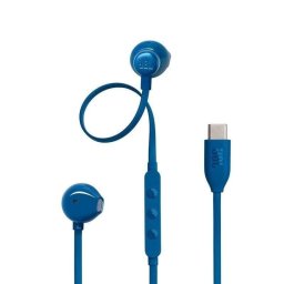 Auriculares JBL Tune 305C con cable USB-C para llamadas y música Hi-Res, micrófono, azul