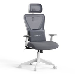 SENSE7 Tone Silla de Escritorio Ergonómico Ajustable Transpirable Blanca/Gris