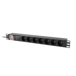 Lanberg PDU-PRO-07E-0200-BK Regleta 7 Salidas Tipo E 1U 16A Protecciones