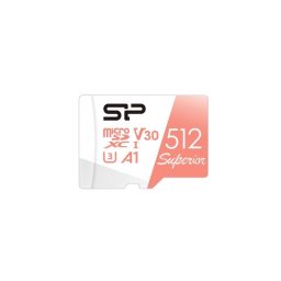 Tarjeta MicroSDXC Silicon Power SP512GBSTXDV3V20SP 512GB Clase 10 UHS-I V30 Rosa/Blanco