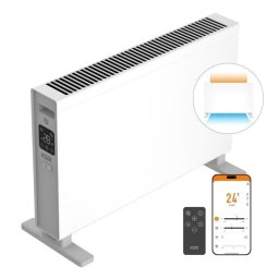 Ksix Blaze Calefactor Eléctrico De Convección Inteligente, 2000w, Pantalla Led Táctil, App Tuya, Control Remoto, Blanco