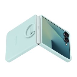 Samsung Funda Silicona con anillo verde menta para Z Flip7