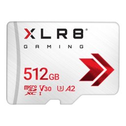 Tarjeta MicroSDXC PNY XLR8 512GB Clase 10 UHS-I 100MB/s 90MB/s Blanco
