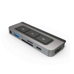 Hub USB-C Hyper HD449 Gris SD/MicroSD HDMI USB 3.2 Type-A 60Hz 60W 98mm