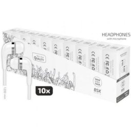 Auriculares Tech One con cable Jack 3.5 mm pack 10 unidades micrófono blancos