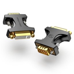 Adaptador Vention DDDB0 VGA Macho - DVI Hembra 24+5 Chapado en Oro 1080P Negro