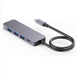 Hub Usb C Con 5 Puertos 5v 2a Plateado
