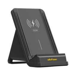 Cargador Inalámbrico Ulefone Charging Stand 50W Dual Coil Qi Ventilación Activa Negro