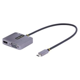 Adaptador USB-C Multipuerto StarTech HDMI VGA Audio 4K60Hz PD 100W Gris