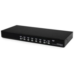 Conmutador KVM StarTech SV831DUSBU 8 Puertos VGA USB Rack 1U OSD Cascada Acero Negro