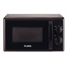 Microondas Flama 1834FL 20L 800W Giratorio Encimera Negro Apertura Lateral