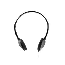 Auriculares ELBE con cable regulador de volumen, diadema ajustable, cable 5m, negro