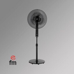 Ventilador de Pie FM Calefacción P-420 BLACK 40W 40cm 3 Velocidades Oscilante Temporizador