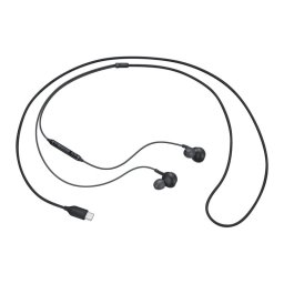 Auriculares Samsung con cable USB-C, micrófono integrado y sonido Hi-Res en negro