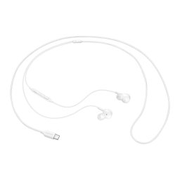 Auriculares Samsung con cable USB y micrófono integrados para llamadas y música blancos