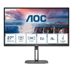 Monitor AOC Q27V5N/BK 27" QHD 75Hz VA FreeSync Premium Pro Altura Ajustable Altavoces HDMI DP Negro