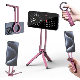 Soporte magnético para trípode Universal Aluminio Rotación 360° Clip Mosquetón MagSafe