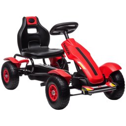 Homcom Go Kart A Pedales Para Niños De 5-12 Años 121x58x61 Cm Rojo