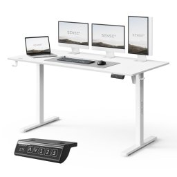 SENSE7 Nojo Light Escritorio Regulable Eléctrica con Motor 140x70 Blanco