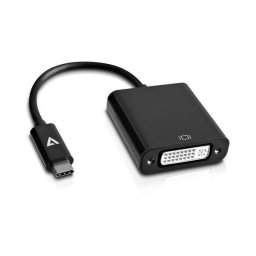 Adaptador USB-C a DVI-D V7 CBTC2DVI-1E Reversible 4K Negro
