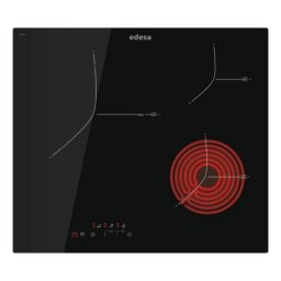Placa vitrocerámica Edesa EVT-6328 R 3 zonas Touch 59 cm Control Negra