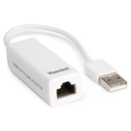 Tarjeta de Red Hamlet HNU2F100 USB 100 Mbps Alámbrica Compacta Blanco